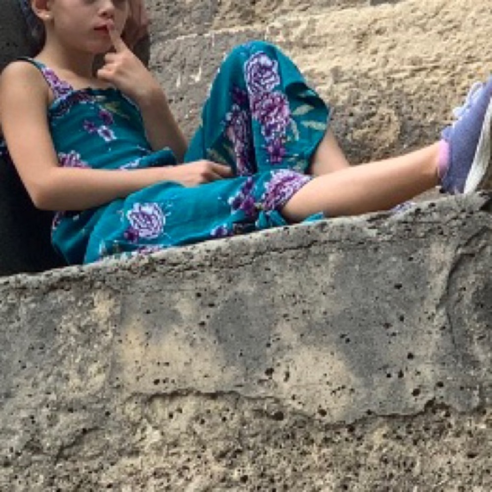 Art Class Smocked Jumpsuit Turquoise & Purple S​ - Picture 9 of 16
